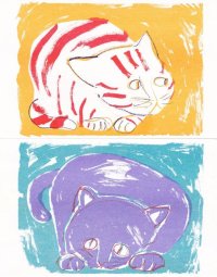【新品】きくちちき 「いちにのさん」大判ポストカード・ねこ2枚セット